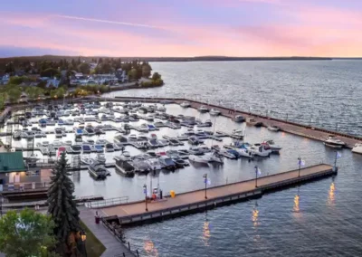 The marina in Cold Lake at sunset