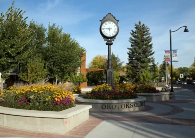 Town Plaza and Clock in Okotoks